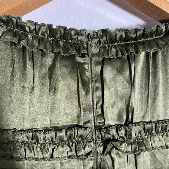 JESSAKAE x THE FOOD NANNY Liz Ruffle Tiered Puff Sleeve Midi Dress in Olive - Picture 7 of 12